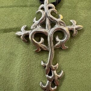 Pewter Silver Ornate Cross Pendant